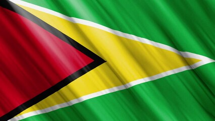 official waving flag of  guyana, independence day concept, 4K