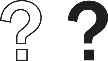 Question mark icon simple trendy flat style line and solid Isolated vector illustration on white background. For apps, logo, websites, symbol , UI, UX, graphic and web design. EPS 10.