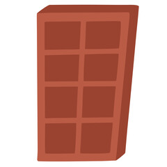 Valentine's day icon, vector, cartoon illustration. Unwrapped chocolate bar. It can be used for social media content, greeting cards and presentations.