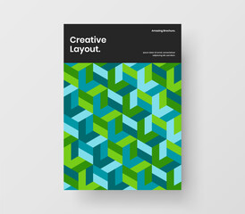 Minimalistic mosaic shapes flyer concept. Modern annual report vector design layout.