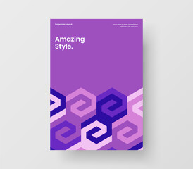 Abstract geometric shapes catalog cover template. Simple company brochure vector design illustration.