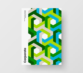 Simple brochure vector design concept. Trendy geometric hexagons booklet layout.