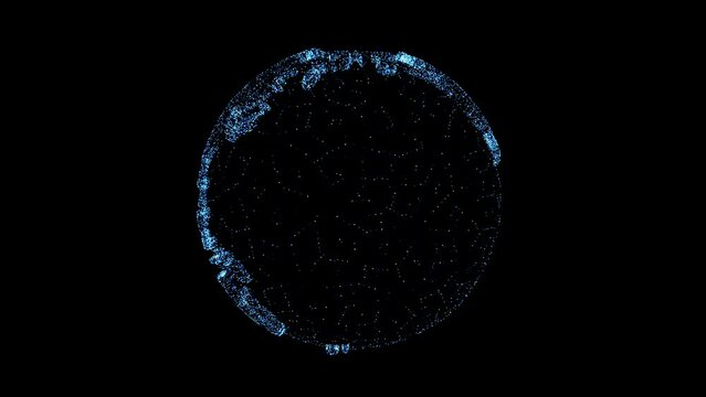 Seamless futuristic  animation of planet earth data screen . User interface FUI HUD design. Technology UI background. Big data concept.