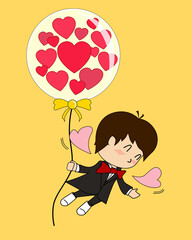 The tuxedo angle boy, Valentine's day we will send love every one.