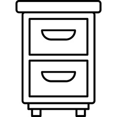 Bedside table Vector Icon

