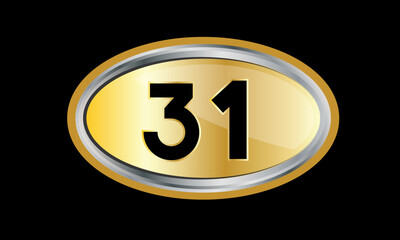 Number Gold Elips Elegant Silver Logo