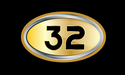 Number Gold Elips Elegant Silver Logo