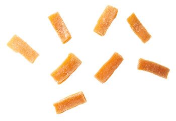 Dried papaya isolated on white background.