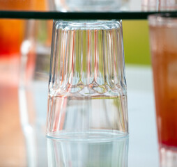 Inverted glass cut glass.