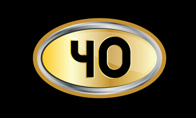 Number Gold Elips Elegant Silver Logo