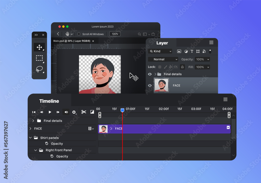 Poster raster graphics editor. toolbar. software for creating retouching and digital art. create an animate