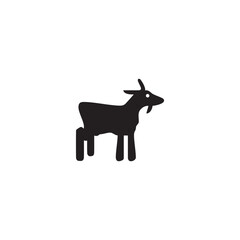 Goat icon. Simple style goat farm poster background symbol. Goat brand logo design element. Goat t-shirt printing. vector for sticker.