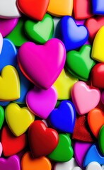 Fototapeta na wymiar heart shaped candy background with a colorful heart.