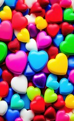 Obraz na płótnie Canvas heart shaped candy background with a colorful heart.