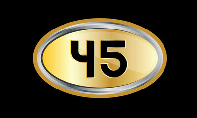 Number Gold Elips Elegant Silver Logo