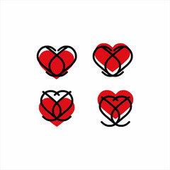Unique heart symbol vector illustration design.