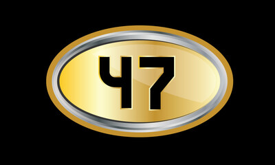 Number Gold Elips Elegant Silver Logo