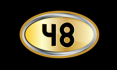 Number Gold Elips Elegant Silver Logo