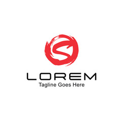 The letter S logo, the circle shape logo of the fire, for adventure and game teams.