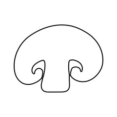 Champignon flat cartoon vector illustration. Vegetable and mushroom