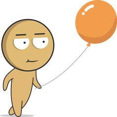 Man with a balloon in his hand