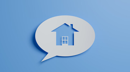House from white paper.concepts of buy or sell home, become homeowner,mortgage,maintenance,repair,refurbish, investment, property market.House symbol for real estate and housing on blue background