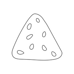 Onigiri vector illustration in flat style. Traditional japanese rice ball. Doodle design