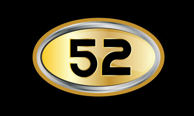 Number Gold Elips Elegant Silver Logo
