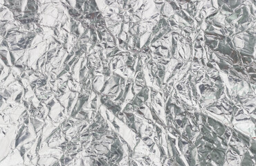 abstract crumpled silver foil background