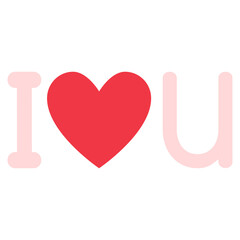 I love You symbol. romance heart love valentine flat icon illustration