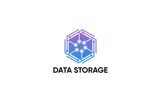 data storage circuit technology logo design