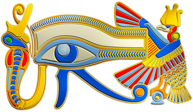 Eye of Horus, ancient egyptian symbol, illustration