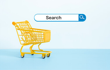 Business ecommerce or online shopping concepts with search your product with platform,app
