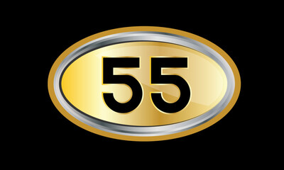 Number Gold Elips Elegant Silver Logo