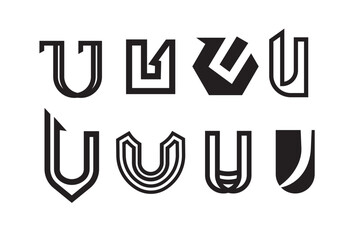 letter U logo design concepts