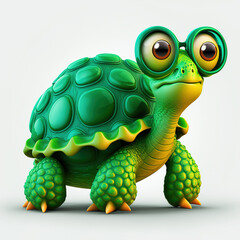 Funny Cute Turtle with Big Eyes - AI Generative