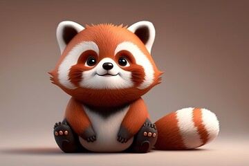 Cute red panda generative AI