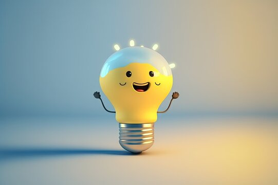Cute lightbuld generative AI