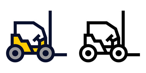 Forklift. Color and Line Icons	
