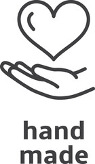 Hand made sign. Handcraft certificate linear emblem