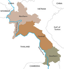 Laos administrative and political vector map 