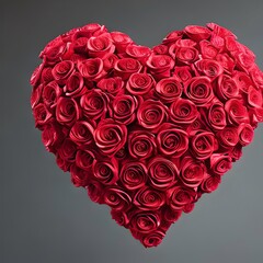 heart-shaped bouquet of roses. Generative AI