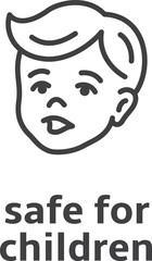 Safe for children icon. Eco natural product logo