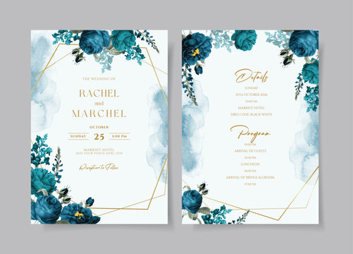 Mixed Border Clear Acrylic Wedding Invitation Sample