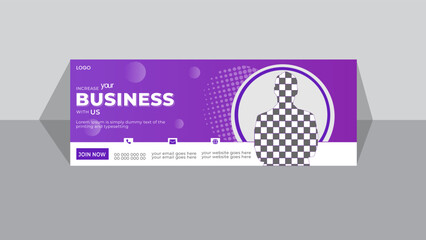 Corporate marketing Facebook cover banner template social media post. Professional Corporate business Facebook cover page design with a purple modern layout. 