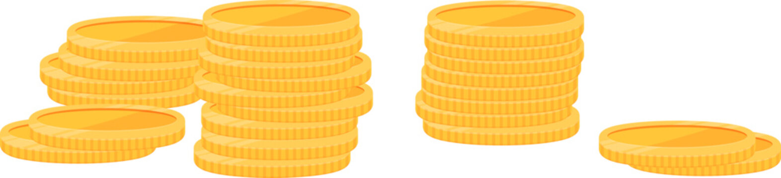 Golden coin stacks. Money cash cartoon icon