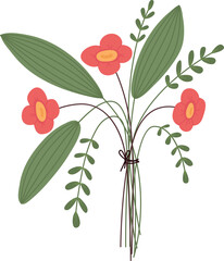 Wild flowers bouquet icon. Fresh natural flowers