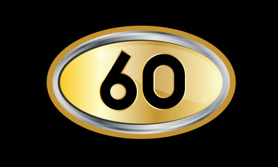 Number Gold Elips Elegant Silver Logo