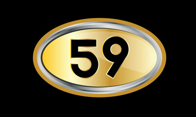 Number Gold Elips Elegant Silver Logo