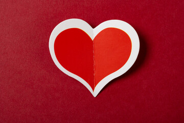 a heart on a red background